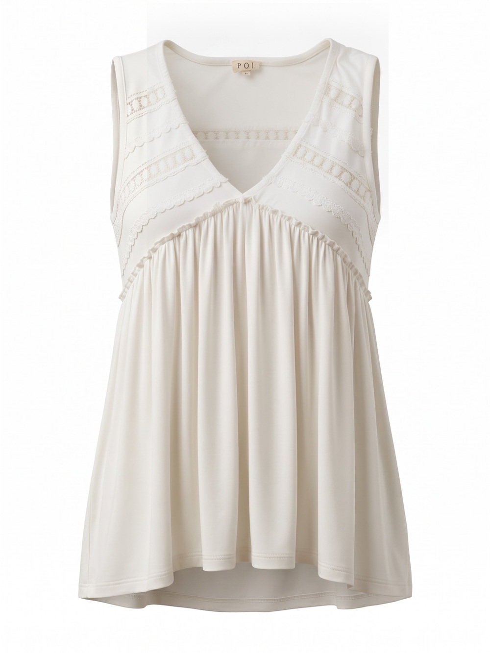 POL White Flowy Babydoll Tank Top - Size Small